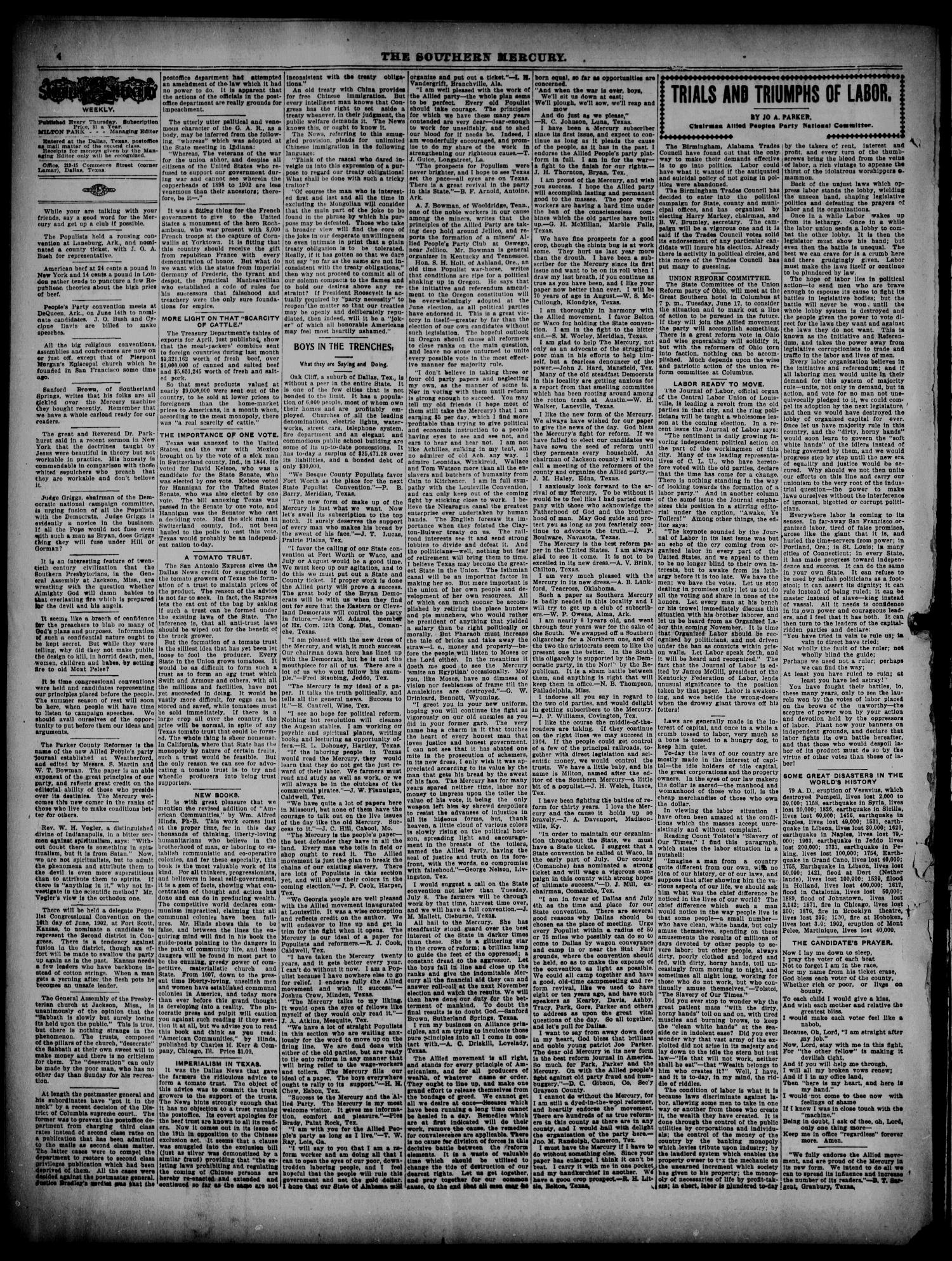 The Southern Mercury. (Dallas, Tex.), Vol. 22, No. 22, Ed. 1 Thursday, May 29, 1902
                                                
                                                    [Sequence #]: 4 of 8
                                                