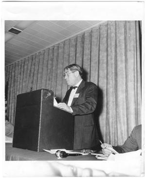 Primary view of object titled '[Lamar Fleming, Jr. speaking at the National Cotton Council Annual Meeting in 1954]'.
