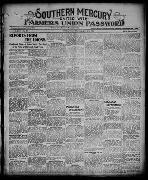 Primary view of object titled 'Southern Mercury United with the Farmers Union Password. (Dallas, Tex.), Vol. 25, No. 29, Ed. 1 Thursday, July 20, 1905'.