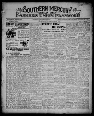 Primary view of object titled 'Southern Mercury United with the Farmers Union Password. (Dallas, Tex.), Vol. 26, No. 6, Ed. 1 Thursday, February 8, 1906'.