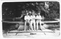 Thumbnail image of item number 1 in: '[George A. Hill, Jr. with sitting with unidentified men near fountain]'.