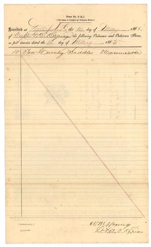 Primary view of object titled '[Receipt for issues, May 16, 1865]'.