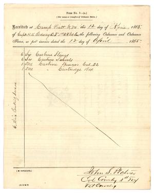 Primary view of object titled '[Receipt for issues, April 12, 1865]'.