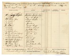 Primary view of object titled '[Invoice of Supplies from D. B. Abrahams, February 28, 1866]'.