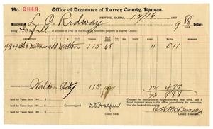 Primary view of object titled '[Tax receipt for 1907, December 16, 1907]'.