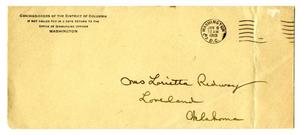 Primary view of object titled '[Envelope, January 8, 1919]'.