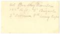 Thumbnail image of item number 1 in: '[Card for Colonel Bradley Winston, undated]'.