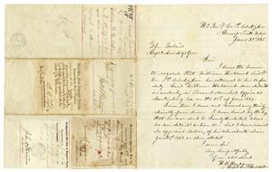 Primary view of object titled '[Letter from H. K. Redway, Capt. F. Co. 1st Vet. N.Y. Cav., June 25, 1865]'.