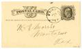 Thumbnail image of item number 1 in: '[Postcard from R. Cook to W. A. Morris, June 3, 1880]'.