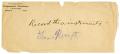 Thumbnail image of item number 1 in: '[Envelope for letter from Emmett Patton]'.