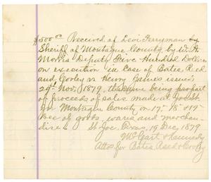 Primary view of object titled '[Receipt of Levi Perryman, December 19, 1879]'.