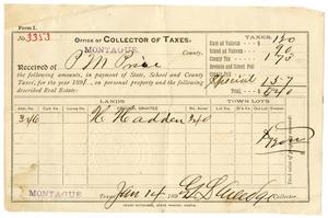 Primary view of object titled '[Receipt for taxes paid, January 14, 1890]'.