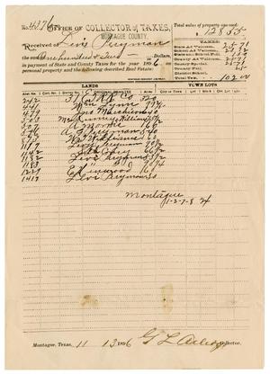Primary view of object titled '[Receipt of Payment of Taxes, November 13, 1896]'.