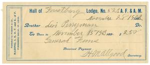 Primary view of object titled '[Receipt for dues, November 28, 1903]'.