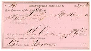 Primary view of object titled '[Triplicate Warrant, February 20, 1880]'.