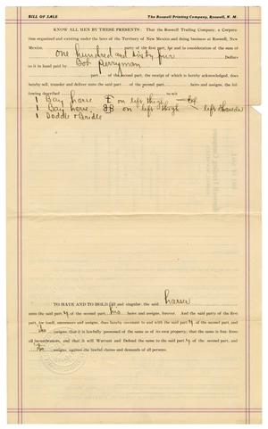 Primary view of object titled '[Bill of Sale, June 13, 1907]'.