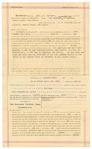 Primary view of object titled '[Mortgage Deed, November 12, 1907]'.