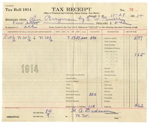 Primary view of object titled '[Tax Receipt, November 28, 1914]'.