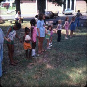 Primary view of object titled '[End of Summer Reading Program at the Library]'.