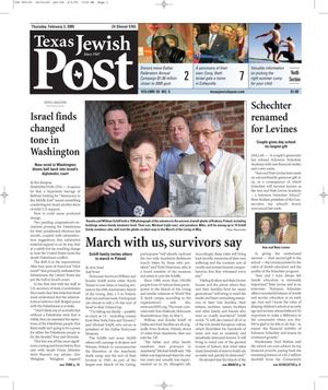 Primary view of object titled 'Texas Jewish Post (Fort Worth, Tex.), Vol. 59, No. 5, Ed. 1 Thursday, February 3, 2005'.