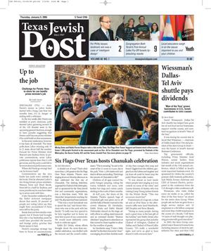 Primary view of object titled 'Texas Jewish Post (Fort Worth, Tex.), Vol. 60, No. 1, Ed. 1 Thursday, January 5, 2006'.