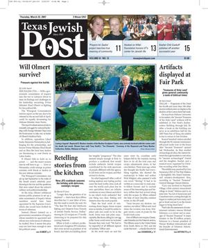Primary view of object titled 'Texas Jewish Post (Fort Worth, Tex.), Vol. 61, No. 12, Ed. 1 Thursday, March 22, 2007'.