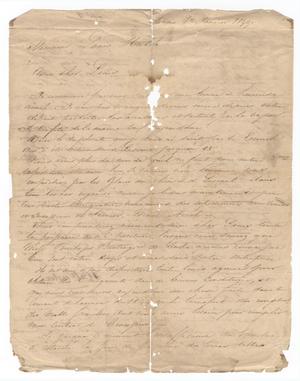 Primary view of object titled '[Letter from Henri Castro to Ferdinand Louis Huth, January 1, 1844]'.