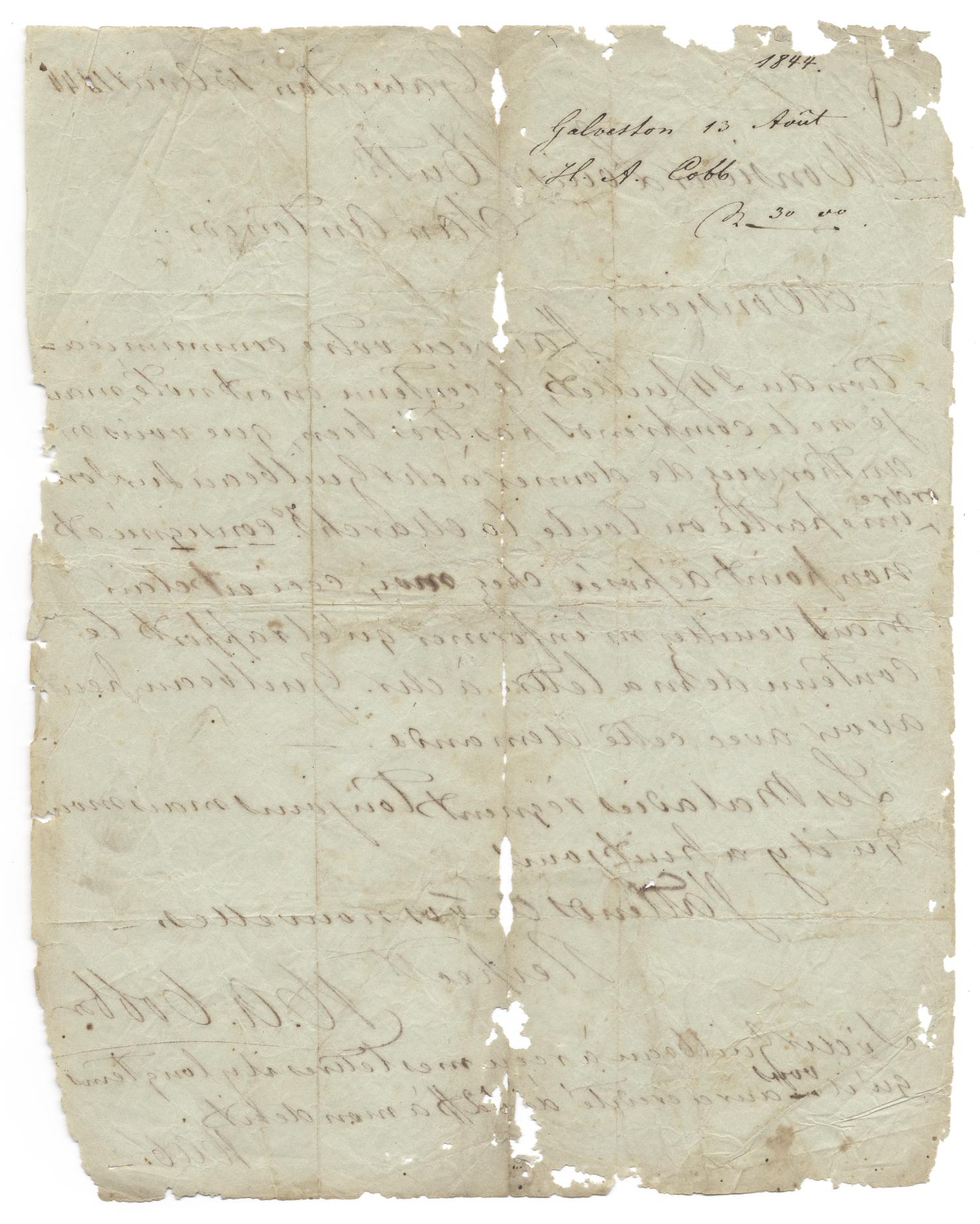 [Letter from H. A. Cobb to Ferdinand Louis Huth, April 13, 1844]
                                                
                                                    [Sequence #]: 2 of 2
                                                