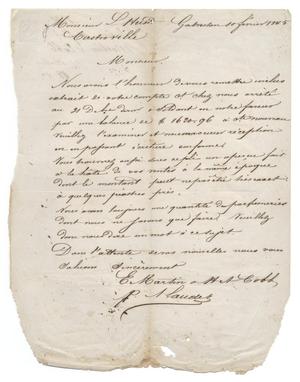 Primary view of object titled '[Letter from A. Landez for E. Martin and H. A. Cobb to L. Huth, February 10, 1845]'.