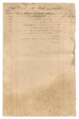 Primary view of object titled '[Balance sheet showing financial transactions relating to Castroville, 1844]'.
