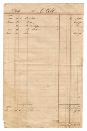Primary view of object titled '[Balance sheet showing financial transactions, January 1844 to January 1845]'.