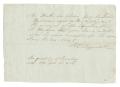 Primary view of [Note from R. J. Higginbotham requesting that Mr. Huth pay John Hartman, June 24, 1845]