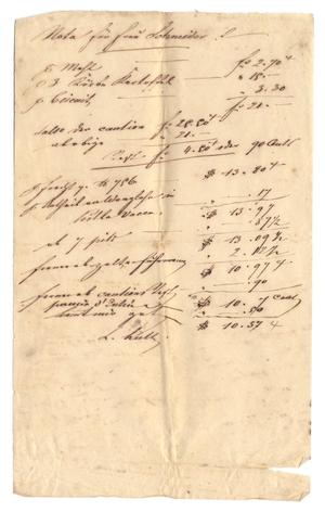 Primary view of object titled '[Bill for Mrs. Schneider]'.