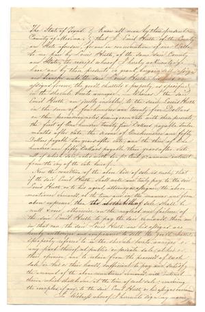 Primary view of object titled '[Document regarding an agreement between Louis Huth and Emil Huth, January 5, 1858]'.