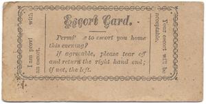 Primary view of object titled '[Escort card]'.