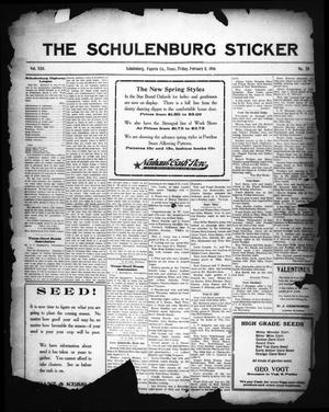 Primary view of object titled 'The Schulenburg Sticker (Schulenburg, Tex.), Vol. 22, No. 20, Ed. 1 Friday, February 11, 1916'.