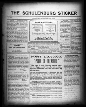 Primary view of object titled 'The Schulenburg Sticker (Schulenburg, Tex.), Vol. 23, No. 3, Ed. 1 Friday, October 13, 1916'.