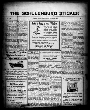 Primary view of object titled 'The Schulenburg Sticker (Schulenburg, Tex.), Vol. 24, No. 8, Ed. 1 Friday, November 16, 1917'.