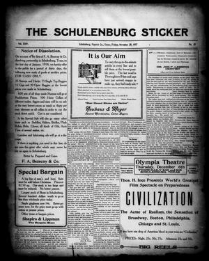 Primary view of object titled 'The Schulenburg Sticker (Schulenburg, Tex.), Vol. 24, No. 10, Ed. 1 Friday, November 30, 1917'.