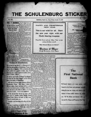 Primary view of object titled 'The Schulenburg Sticker (Schulenburg, Tex.), Vol. 24, No. 14, Ed. 1 Friday, December 28, 1917'.