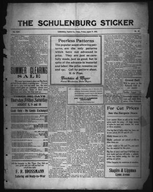 Primary view of object titled 'The Schulenburg Sticker (Schulenburg, Tex.), Vol. 24, No. 46, Ed. 1 Friday, August 9, 1918'.