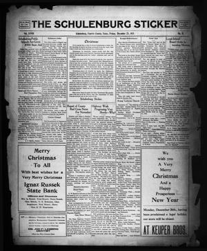 Primary view of object titled 'The Schulenburg Sticker (Schulenburg, Tex.), Vol. 28, No. 15, Ed. 1 Friday, December 23, 1921'.