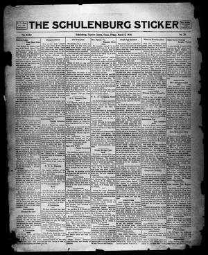 Primary view of object titled 'The Schulenburg Sticker (Schulenburg, Tex.), Vol. 32, No. 26, Ed. 1 Friday, March 5, 1926'.