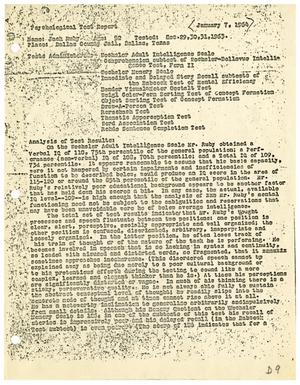 Primary view of object titled '[Psychological Test Report of Jack Ruby - January 7, 1964]'.