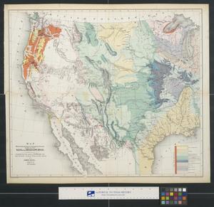Primary view of object titled 'Map illustrating the general geological features of the country west of the Mississippi River.'.