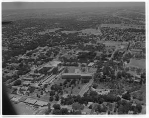 Primary view of object titled 'Aerial view of 919 E. 32nd St. - St. David's Hospital'.