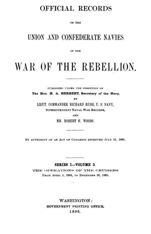 Primary view of object titled 'Official Records of the Union and Confederate Navies in the War of the Rebellion. Series 1, Volume 3.'.