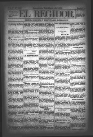 Primary view of object titled 'El Regidor. (San Antonio, Tex.), Vol. 5, No. 205, Ed. 1 Saturday, March 4, 1893'.