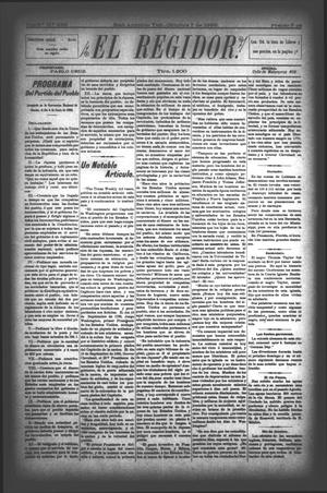 Primary view of object titled 'El Regidor. (San Antonio, Tex.), Vol. 6, No. 235, Ed. 1 Saturday, October 7, 1893'.