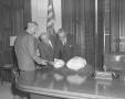 Primary view of John Connally looks at a Turkey